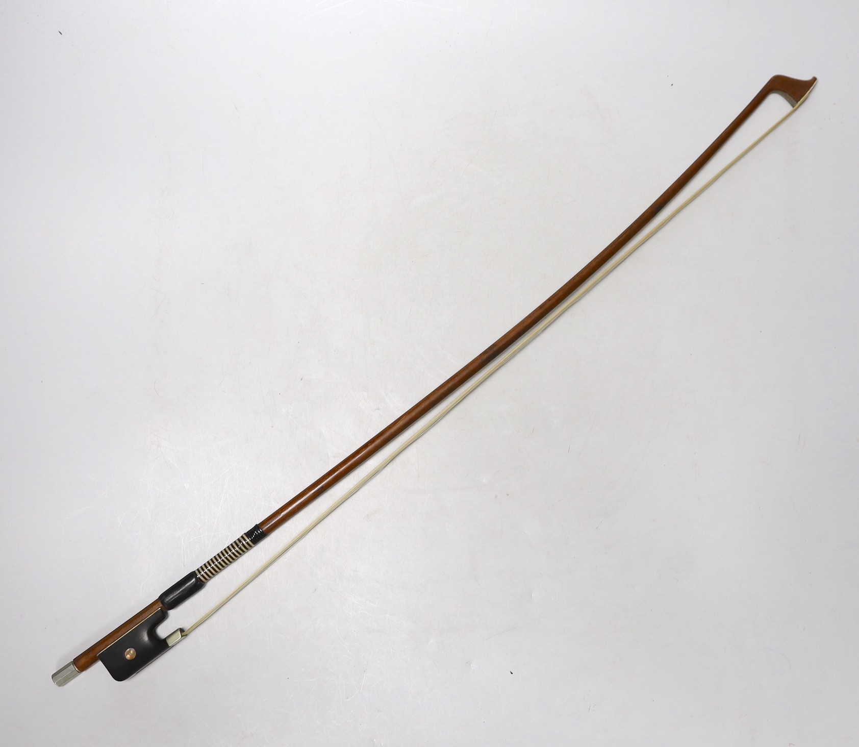 An early 20th century French half size cello, with soft case and bow